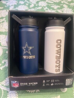 NFL Branded Water Bottle Set - Black & White